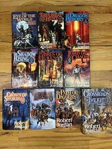 Lot of 10 Robert Jordan: WHEEL OF TIME Series 1-10 TOR Hardcover Books See Pics! - Picture 1 of 24
