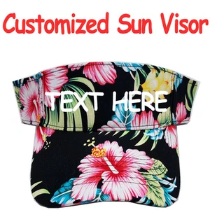 Visera solar personalizada Gorra Sombrero Aloha Hawaiian Flower Print Patrón Visera Floral - Imagen 1 de 5