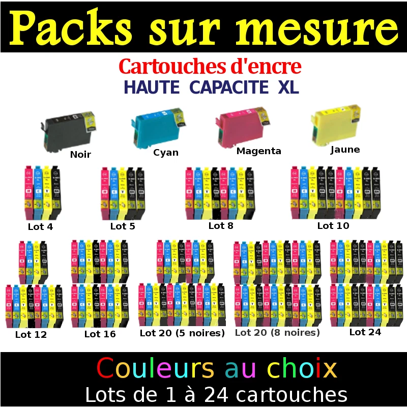 Stylus S22 - Pack de cartouches compatibles - T1285 Renard (non-OEM) - Photo 1/1