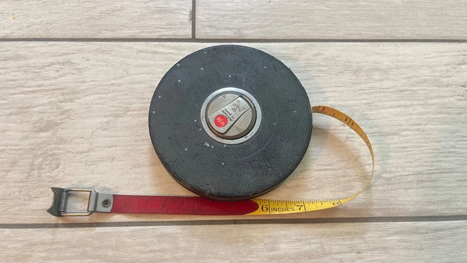 CINTA MÉTRICA Stabila 50’ vintage hecha en Alemania ~ funciona perfectamente coleccionable Foto 1 de 4