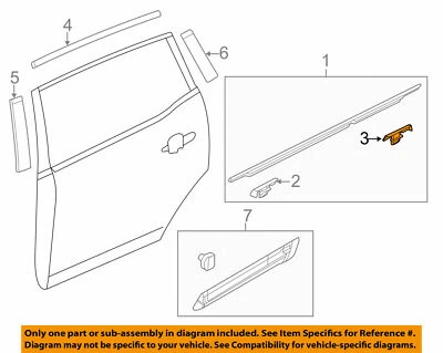 Ford/Lincoln OEM MKT rear door Weather Strip Rear Clip Right RH AE9Z7420574B NIP - Image 1 of 4