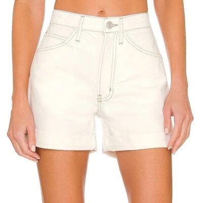 Pantalones Cortos de Jean Frame Tiro Alto con Puños Talla 31 Denim Crudo Algodón Orgánico HRCS728 Foto 1 de 4