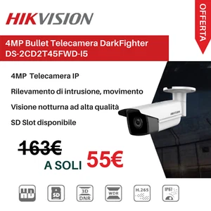 Hikvision Telecamera IP 4MP Rilevamento intelligente Antifurti DS-2CD2T45FWD-I5 - Foto 1 di 2