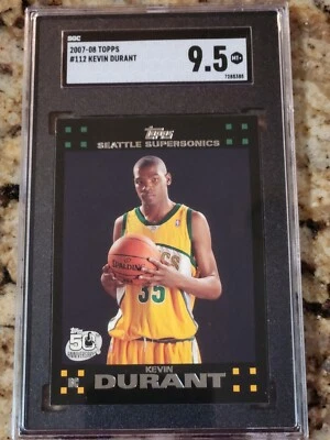 2007-08 Topps Kevin Durant novato borde negro #112 SGC 9,5 como nuevo + radiocontrol Foto 1 de 2