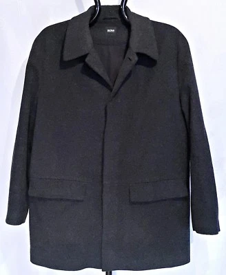 AUTHENTIC BOSS HUGO BOSS CHARCOAL CASHMERE BLEND MENS COAT-SIZE:US42/EU52 - Image 1 of 4
