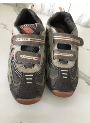 Geox Respira Niños Hombres Naranja Oliva Zapatos Tenis 38 Us 5.5 Cuero Foto 1 de 4