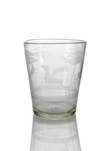 Barock - Becherglas mit Jagdmotiv. Deutschland oder Böhmen, 18.Jh. - Picture 1 of 3