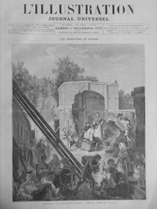 1879 ESPAGNE MURCIE INONDATION 2 JOURNAUX ANCIENS - Imagen 1 de 2