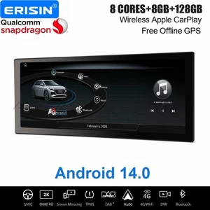 12,3" Qualcomm 128GB Android 14 DAB+ CarPlay Autoradio Navi Wifi USB Per Audi Q5 - Imagen 1 de 24