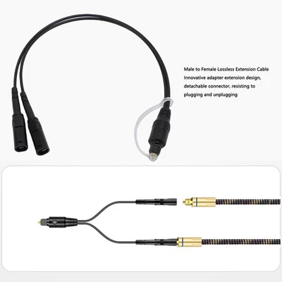 Optical Audio Cable 1 In 2 Out Male To Female Fiber Optic Splitter Connection - Image 1 of 4