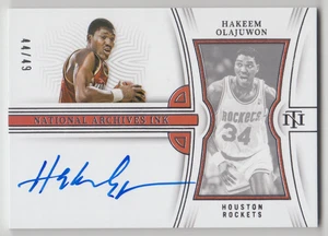 2022-23 Panini National Treasures Hakeem Olajuwon Archives Ink On Card Auto /49 - Picture 1 of 2
