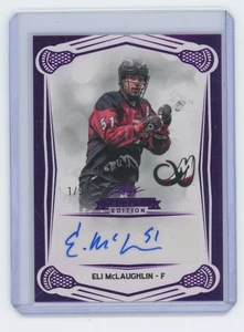 Eli McLaughlin 2025 LEAF NLL INAUGURAL EDITION LACROSSE AUTO 1/9 Purple - Picture 1 of 2