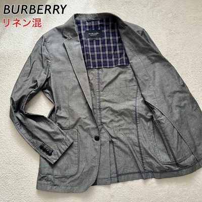 Burberry Black Label Jacket Cotton Linen Nova Check 2B Business Used #EK BBB - Image 1 of 4