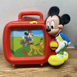 VTG Walt Disney Mickey Mouse Musical Wind Up Scroll Toy NON-WORKING - Picture 1 of 9