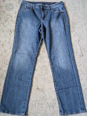 Pantalones de mezclilla Jag Jeans para mujer talla 16 azul elástico pierna recta bolsillos bordados Foto 1 de 4