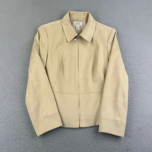 Talbots Jacket Womens 12 Beige Lined Full Zip Long Sleeves Blazer Coat - Picture 1 of 10