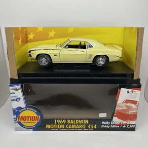 American Muscle 1/18 Scale 1969 Chevy Camaro BALDWIN MOTION 454 Yellow Limited - Picture 1 of 12