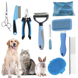 Dog Brush for Shedding,9 PCS in One Pet Slicker Hair Brush Kit with Pet Nail Cli - Picture 1 of 7