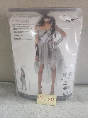 Dreamgirl Til Death Do Us Part 3-Piece Costume Dress, Veil, Gloves Women's M NIP - Image 1 of 4