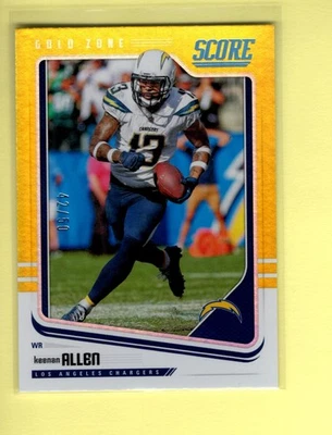 KEENAN ALLEN 2018 SCORE FOOTBALL GOLD 42/50 - Image 1 of 2