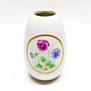 Vintage Otagiri Japan Pansies Porcelain Ceramic Bud Vase - Picture 1 of 3
