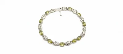 Attractive peridot Gemstone Chain Bracelet 925 Sterling Silver For Women - Image 1 of 4