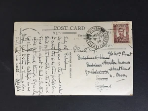 SOUTHERN RHODESIA 1938 1½d ON POSTCARD TO GB + DEDHAM DOUBLE RING PMK - Picture 1 of 2