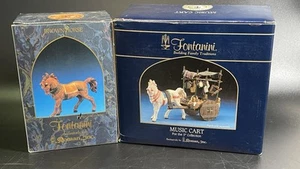 Fontanini Brown Horse Figure and Music Cart 5" Collection Complete *Cart Repair - Picture 1 of 18