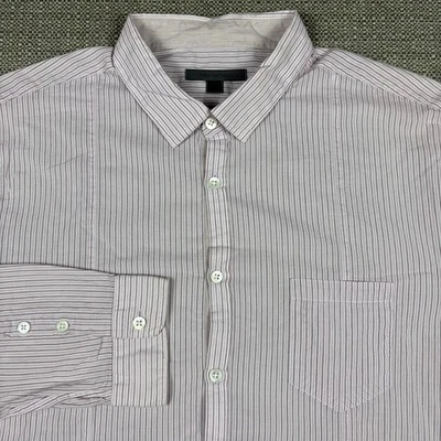 Camisa para hombre John Varvatos L manga larga rosa negro rayas ajuste regular algodón Foto 1 de 4