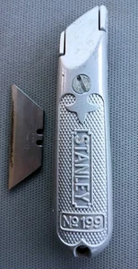 DE COLECCIÓN STANLEY NO. CUCHILLO CORTADOR CAJA UTILITARIO 199 CON PROTECTOR DE HOJA HECHO EN EE. UU. - Imagen 1 de 2