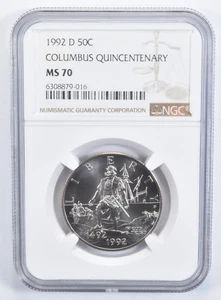 MS70 1992 D Christopher Columbus Commemorative Half Dollar NGC *2994 - Picture 1 of 5