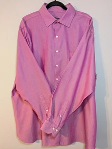Rochester Dress Shirt Men's Size 18 36/37T Egyptian Cotton Red Button Up - Picture 1 of 5