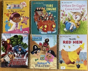 Lot of 6 Little Golden Books Doc McStuffins,fire Engine,Bubble Guppies,Red Hen - Bild 1 von 2