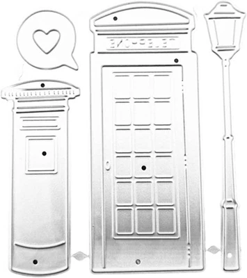 FANSOFTIKS Silver Telephone Booth Metal Die Cutting Dies Cut Stencils for Paper Leather...
