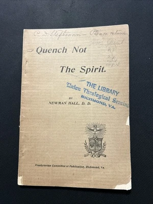 Rare Pamphlet, Quench Not The Spirit, Newman Hall - Image 1 of 3
