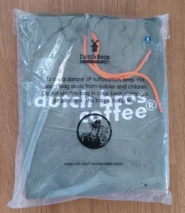 Dutch Bros Coffee Hoodie Sweatshirt Size L Green Turquoise Orange Unisex New - Picture 1 of 8