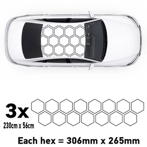 Car Roof Hexagon Outline XL Camouflage Kit Honeycomb Stickers Graphics OHRXL - Imagen 1 de 2