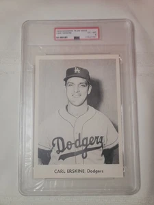 1958 L.A. Dodgers Picture Carl Erskine PSA 6 EX-MT Team Issue - Picture 1 of 5