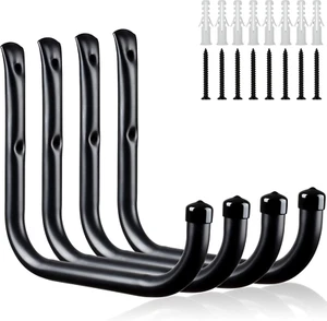 Heavy-Duty Wall Hooks for Garage, 4-Pack Hose and Tool Storage Hangers - Picture 1 of 10
