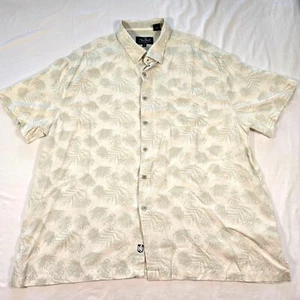 Nat Nast XXL Palm Leaf Print Button-Up Silk Cotton Short Sleeve Casual Luxury - Picture 1 of 8
