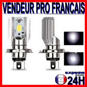 2 AMPOULE A LED H4 POUR SCOOTER MOTO 6000K FEUX DE CROISEMENT ET PLEIN PHARE 12V - Imagen 1 de 21