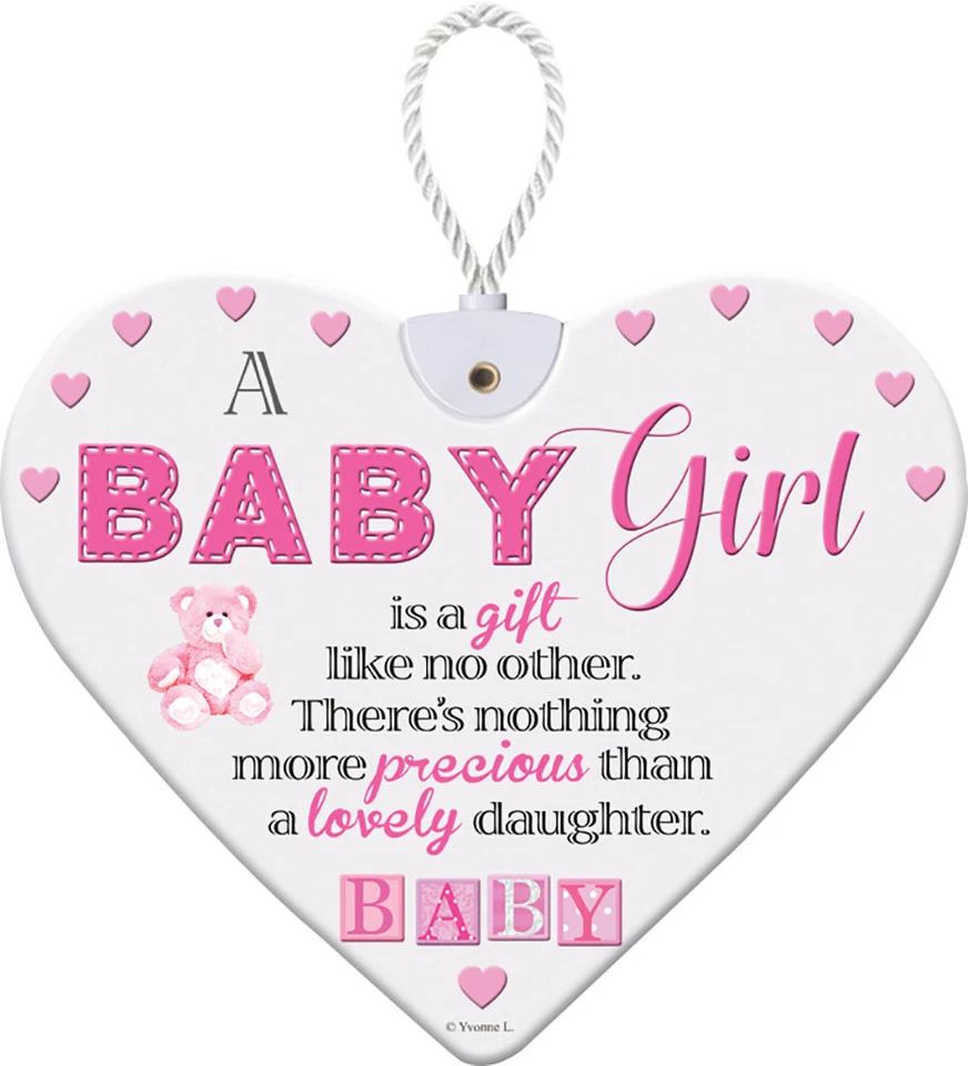 Cuore in ceramica da appendere cuore neonata neonata in scatola regalo - Immagine 1 di 1