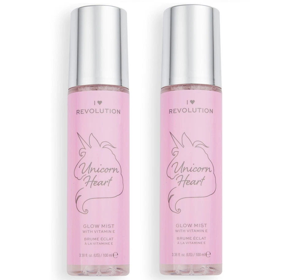 I Heart Revolution Unicorn Heart Glow Mist Setting Spray (2 x 100ml) Vitamin E - Image 1 of 1