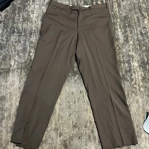 Ermemegildo Zegna Mens 100% Wool Dress Pants 38R 38x27 Beige Brown Straight Leg - Picture 1 of 11