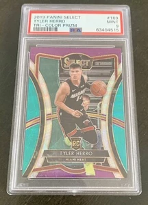 2019-20 Panini Select Tyler Herro #169 Premier Tri Color Prizm novato PSA 9 como nuevo - Imagen 1 de 2