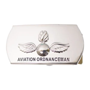 GENUINE U.S.NAVY ENLISTED SPECIALTY BELT BUCKLE: AVIATION ORDNANCE - MIRROR FINI - Picture 1 of 1