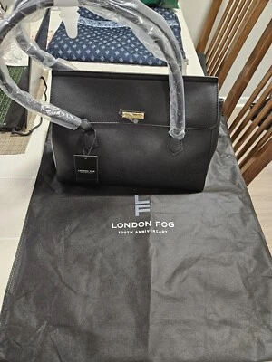 London Fog Maille Tote Bag  100th Anniversary Black Emboss w/ Cover NWT - Image 1 of 4