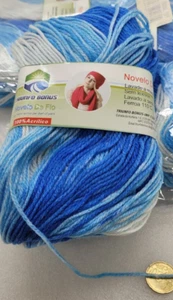 Wollknäuel Batik Wolle himmelblau Farbverlauf 480g Multicolor Strickwolle k31 - Bild 1 von 6