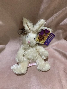 RUSS BERRIE Vintage Chocolate Scented ( No Longer Smells) Fluffy Bunny Keyring - Picture 1 of 6