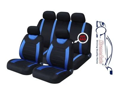 9 PCE Sports naby Blue/ Black Full Set of Seat Covers For Citroen C2 C3 C4 DS - Image 1 of 4